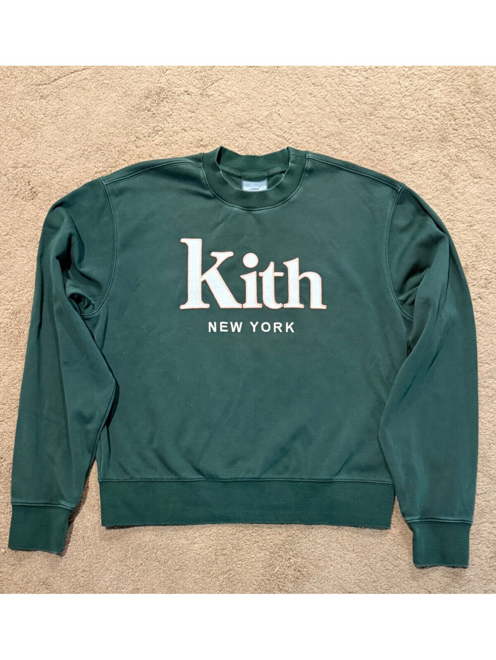 Kith Asher New York Crewneck Womens Vitality Green Embroidered Logo Small